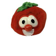 Vintage Fisher Price Veggie Tails Plush Stuffed Toy Bob The Tomato 4" Red