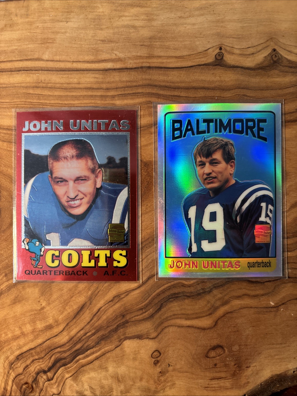 2 Topps Chrome Reprints Refractors Johnny Unitas 1965 #13 And Topps #R15