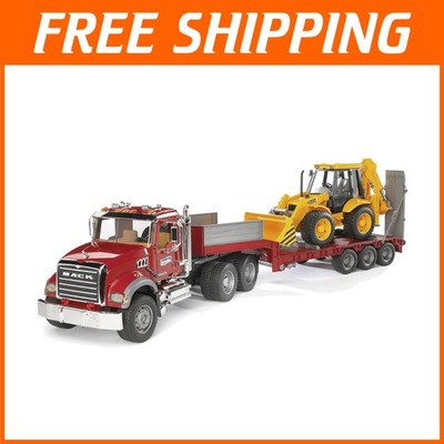 Mack Granite Flatbed Truck with JCB Loader Backhoe