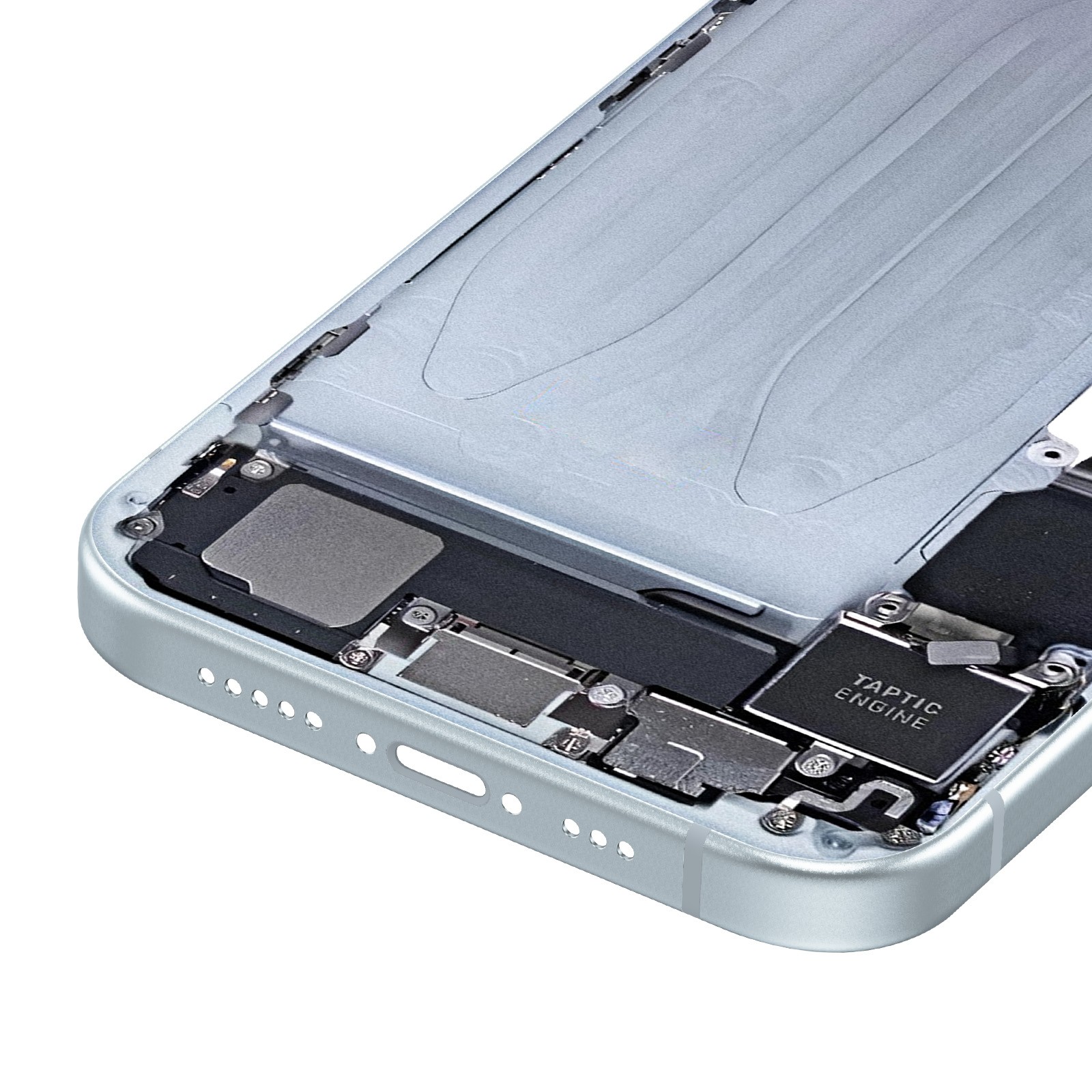 Châssis central iPhone 15 Clappio bleu pièce rechange ajustement précis - 3