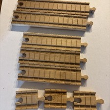 LOT of 8 Thomas the Train    Wooden  Tracks Tracks on one side Straight