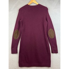 Polo Ralph Lauren Wool Cashmere Suede Elbow Patch Preppy Tunic Sweater Dress S