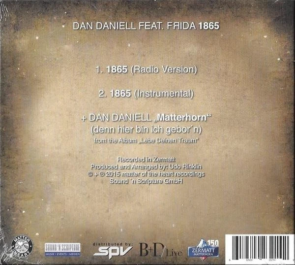 Dan Daniell Feat. Frida 1865 CD Switzerland Sound 'n Scripture 2015 in digipak - Bild 2 von 3