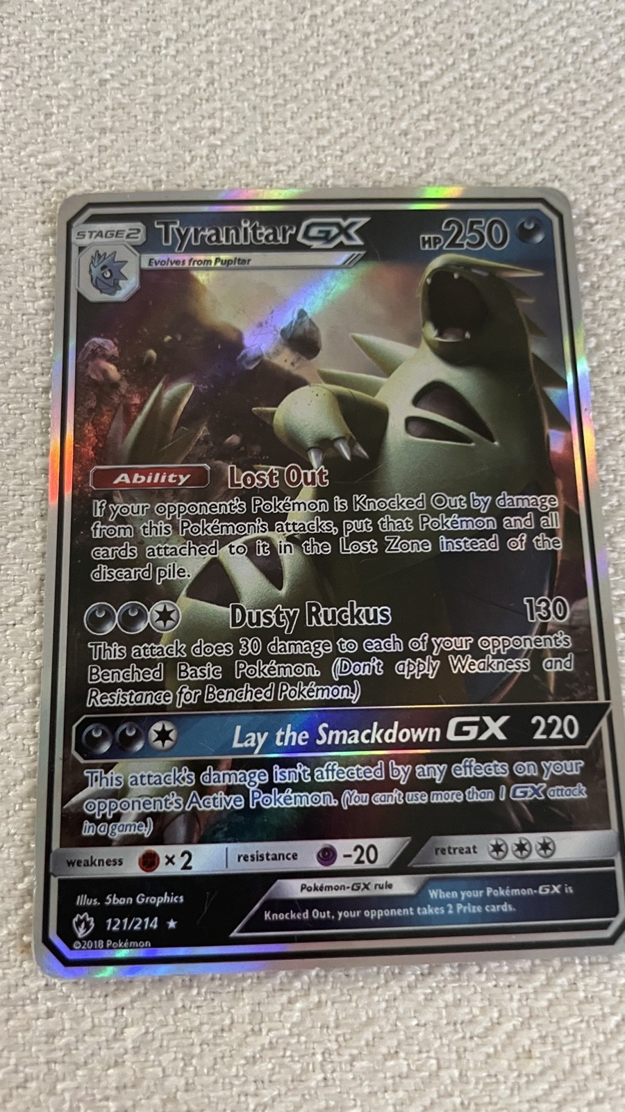 Tyranitar GX 121/214 Sm-Lost Thunder Holo