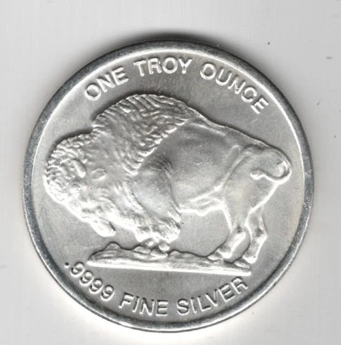 .999 FINE SILVER 1 TROY OZ SILVER ROUND UNITED STATES OF AMERICA BUFFALO NICKEL