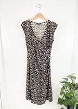 Ralph Lauren Black Tan Geometric Knee Length Sheath Dress Women’s Medium
