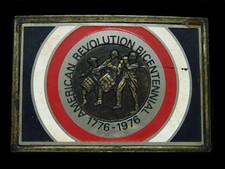 TJ11121 VINTAGE 1970s AMERICAN REVOLUTION BICENTENNIAL 1776-1976 BELT BUCKLE