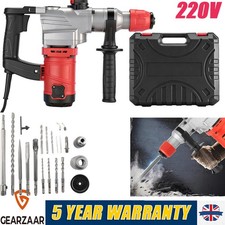 220V Hammer Drill Heavy Duty Corded Electric Impact Driver with Bits Set in Case