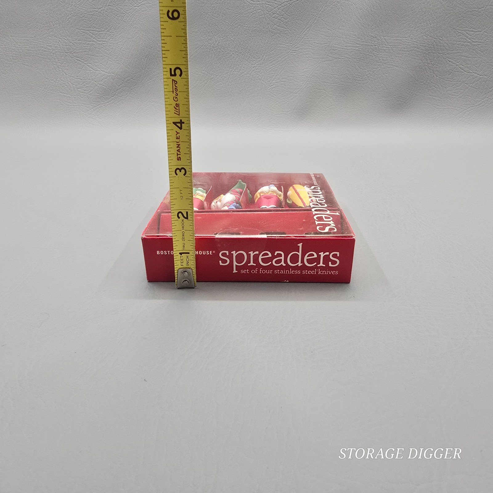 Vintage New 2003 Set of 4 Boston Warehouse Palm Tree Santa Spreader, # 12077