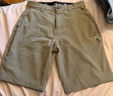 Hurley Phantom Hybrid Walk Shorts Mens 34 Khaki Tan Quick Dry Stretch Chino
