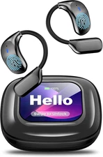 AI Language Translation Earbuds, LCD Touch Screen OWS Real-Time Translator for 1