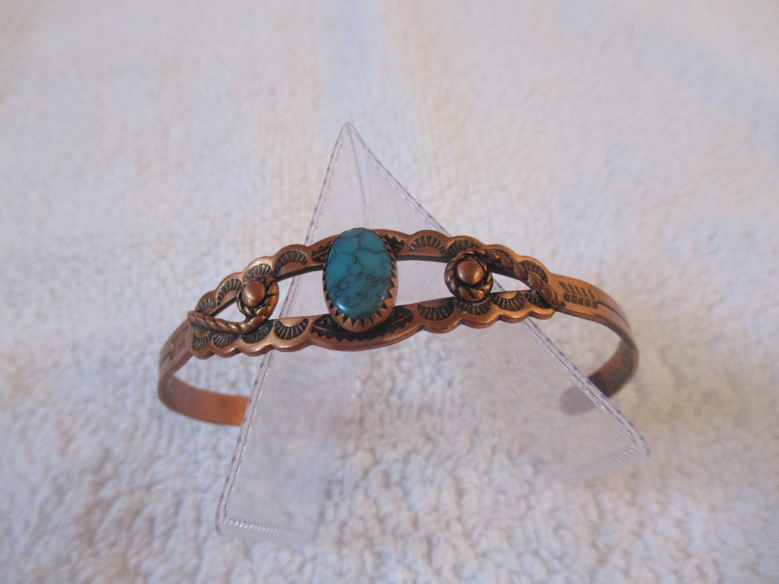 NATIVE AMERICAN SOLID COPPER EARINGS CUFF BRACELE… - image 3