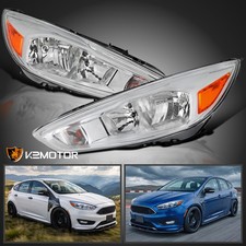 Fits 2015-2018 Ford Focus Clear Halogen Headlights Wo Led Drl Leftright 15-18 Fits 2015-2018 Ford Focus Clear Halogen Headlights Wo Led Drl Leftright 15-18