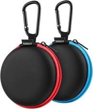 2-Pack Earphone Carry Case Compact Zipper Pouch for Earbuds, Cables, SD Cards