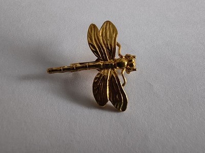 Vintage Brosche Libelle Gold Ton Edel Klein Fein