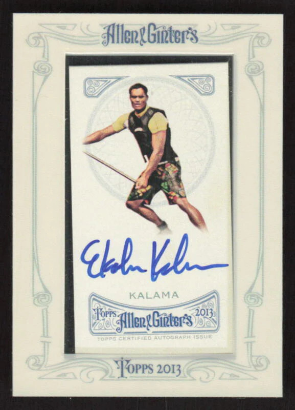 2013 TOPPS ALLEN & GINTER EKOLU KALAMA AGA-EK MINT AUTOGRAPH PADDLE BOARD