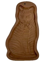 Hartstone Cookie Mold 1981 Vintage Large Kitty Cat Stoneware Wall Decor 11” E2
