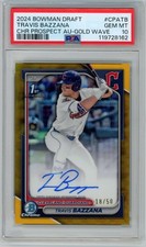 Travis Bazzana 2024 Bowman Draft Chrome 1st Auto Gold Wave /50 PSA 10 RC #CPATB