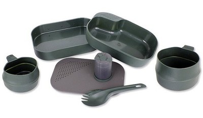 Wildo Camp-A-Box Complete Olive Camping Geschirr Set BPA-frei Made in Sweden