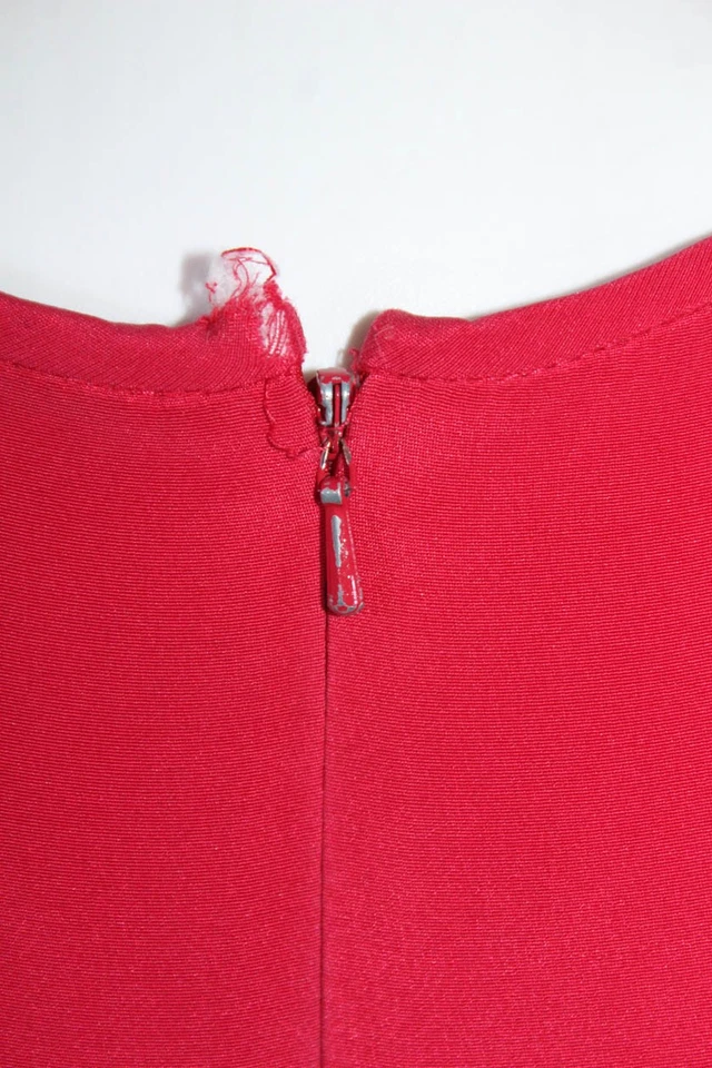 Vestido Theia Mujer Geranio Volantes Rojo Seda Talla 8 11309213 Foto 4 de 4