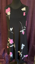 Ralph Lauren Dress Size 8 Pink Black & White Floral Classic Casual Career