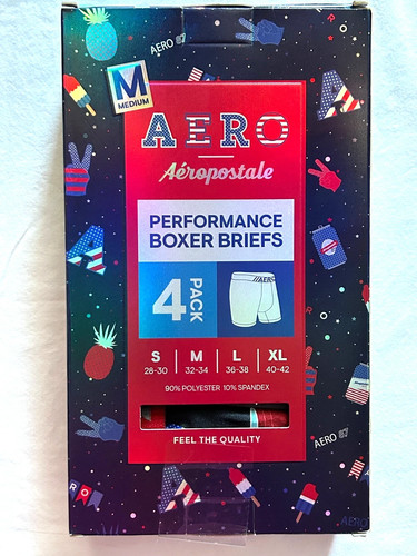 4 Pack Aeropostale Men PERFORMANCE SOFT STRETCH Boxer Briefs MEDIUM 32"-34" $45 - Picture 2 of 3