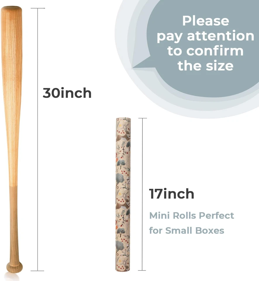 Rollos de papel de envolver de Navidad, mini rollo - 17 pulgadas X 33 pies - madera de Navidad Foto 2 de 4