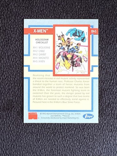 1992 Impel Marvel X-Men X-MEN Hologram #XH-5 - Picture 4 of 4