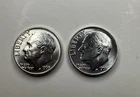 Lot of (2) 1963 P&D 10C Uncirculated 90% Silver Roosevelt Dimes