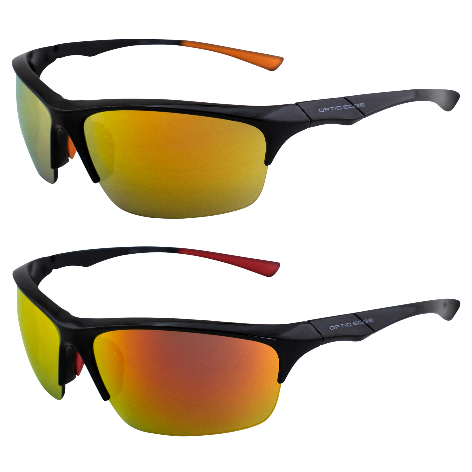 Optic Edge Shakedown Sports & Motorcycle Sunglasses 2 Pairs Wraparound
