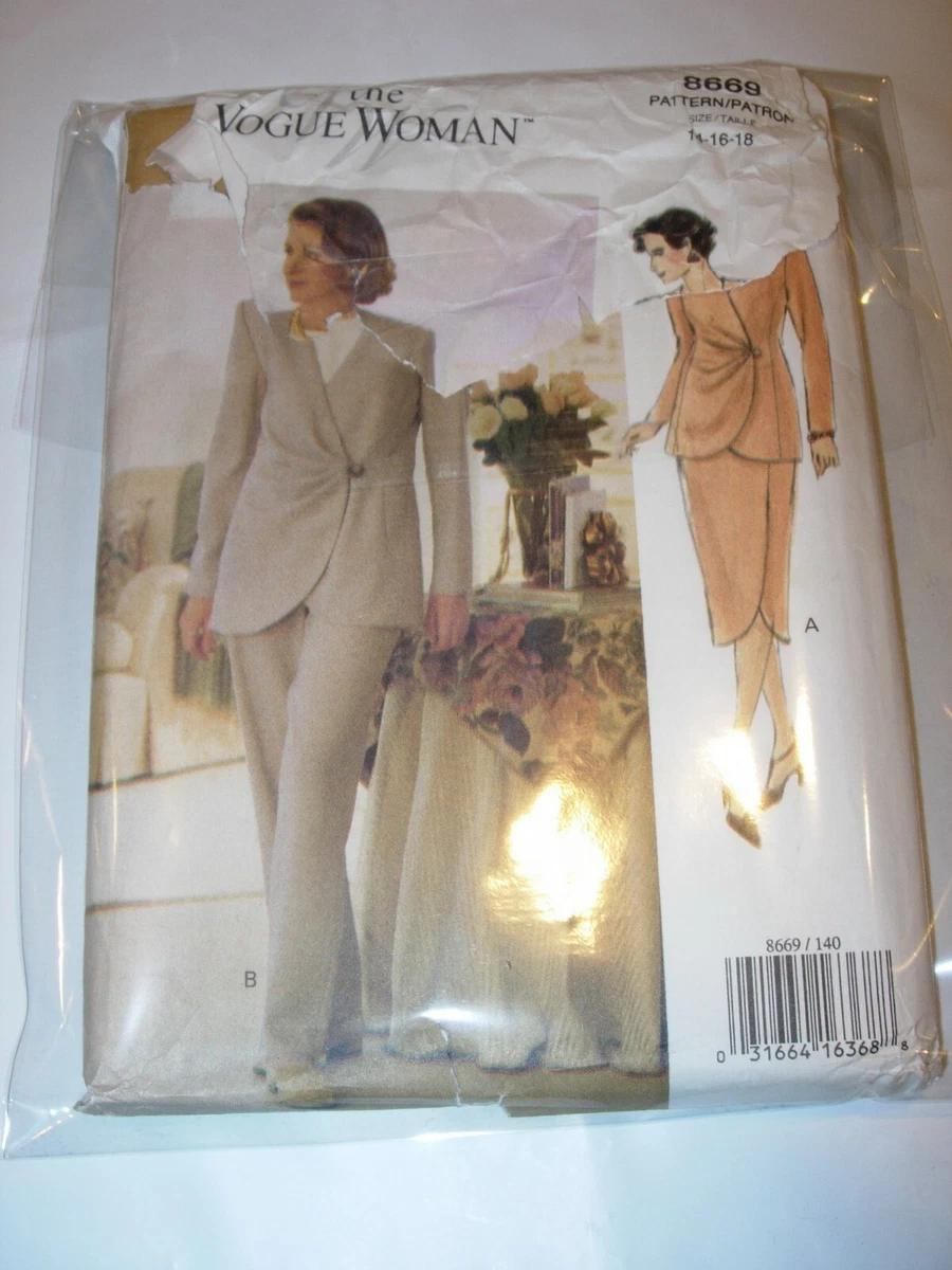 WOMENS UNCUT VOGUE 8669 SEWING PATTERN MOTHER OF THE BRIDE PANT