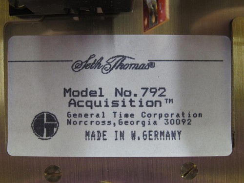 VINTAGE SETH THOMAS MODEL 792 ACQUISITION MANTEL CLOCK WEST GERMANY - Picture 7 of 8