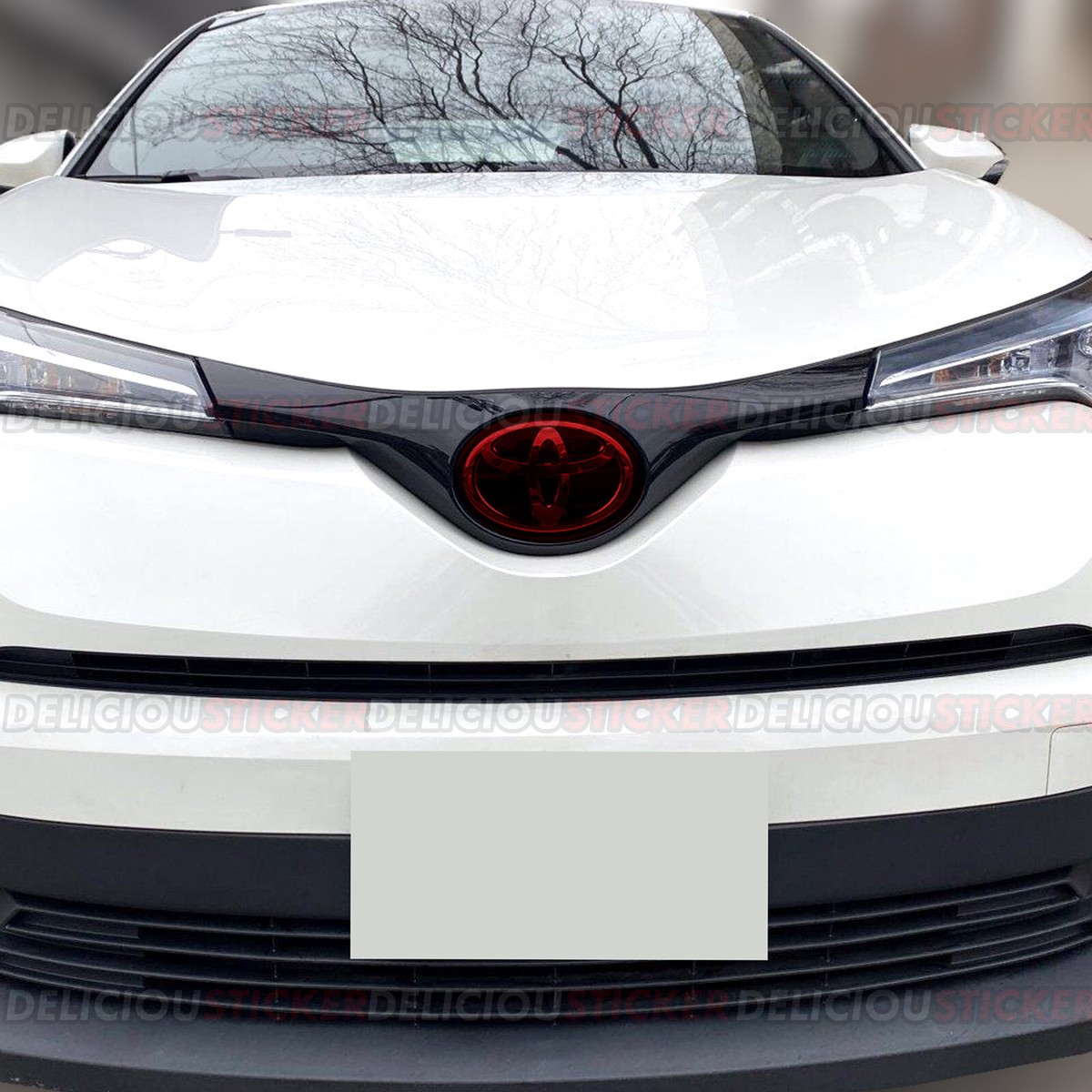 Fits 2018-2022 Toyota C-HR PreCut Red Tint Emblem Front Overlay