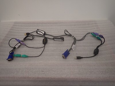 LOT OF 2 HP 286597-001 520-290-005 KVM LAN Ethernet Interface Adapter PS2 VGA