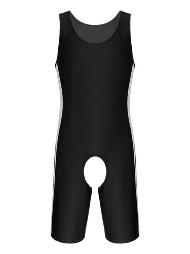 Men One Piece Bodysuit Open Butt Leotard Gay Wrestling Singlet Sexy Gym Jumpsuit - Picture 27 of 63