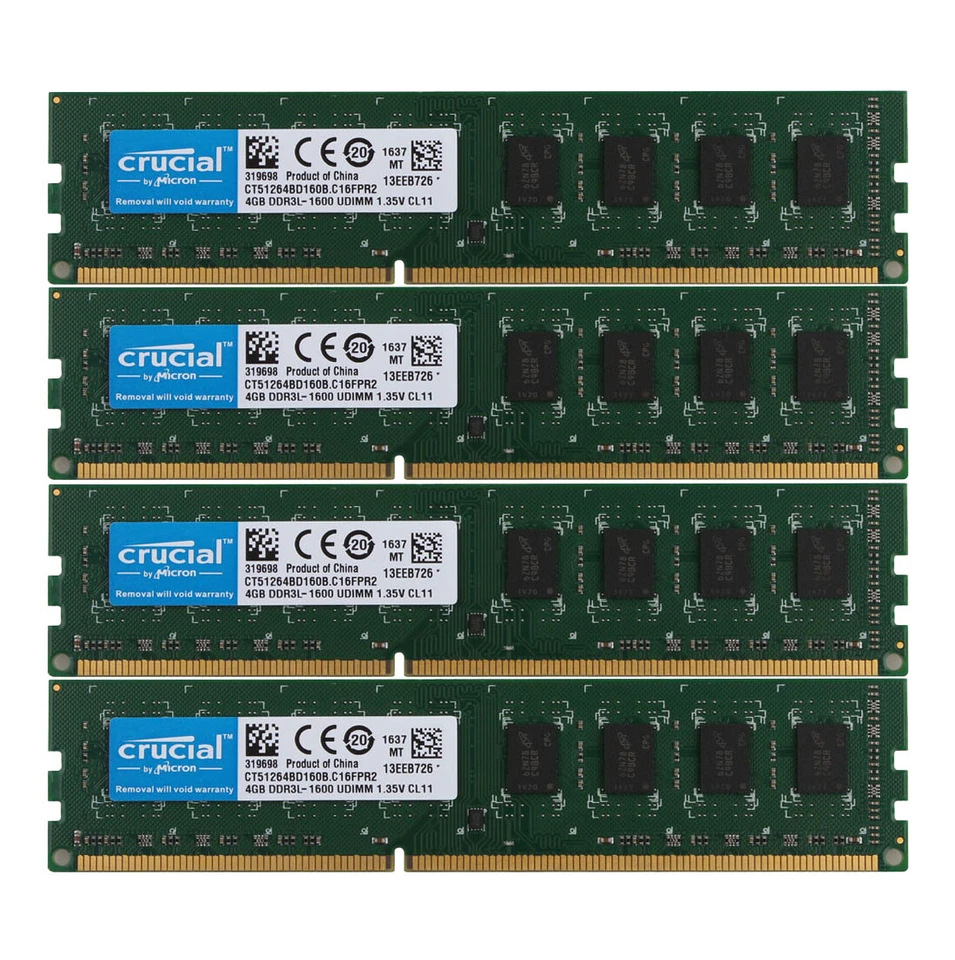 Crucial 4GB 8GB 240-Pin DDR3 SDRAM DDR3L 1600 PC3L 12800 RAM Desktop Memory Lot - Image 4 of 4