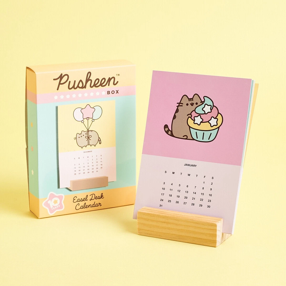 Pusheen 2021 wood Easel Desk Calendar Culturefly Winter 2020 Pusheen Box  NEW | eBay