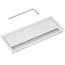 Gedotec Kabeldurchlass Schreibtisch Kabeldurchf&uuml;hrung ECO Alu wei&szlig; 100 x 240