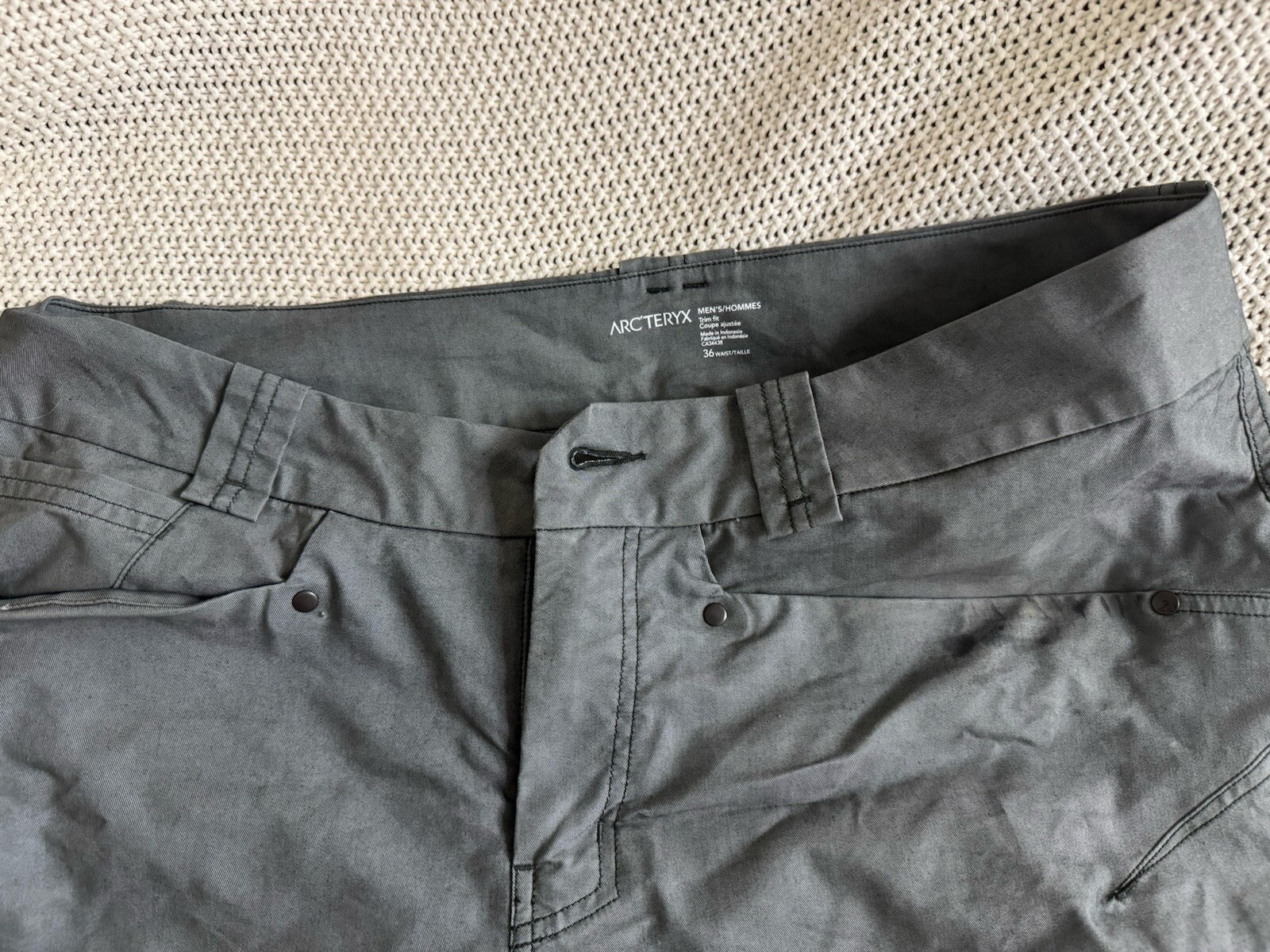 ARC'TERYX Arcteryx Pantalone Uomo 36x33 Grigio Tecnico Escursionismo Chino Elasticizzato Outdoor