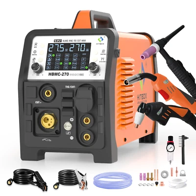 HZXVOGEN 6-in-1 Welder 200Amp Aluminum Plasma Cutter Combo MIG/Stick/TIG/CUT Gas/Gasless
