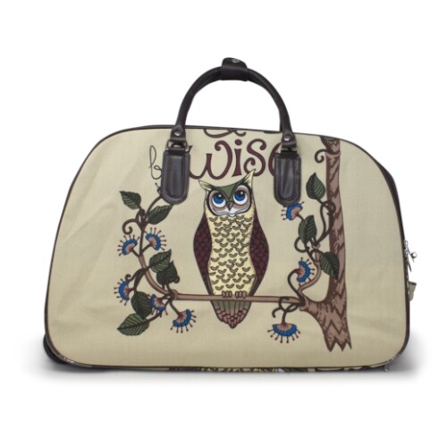 Borsa trolley unisex donna bagaglio a mano stampata floreale weekend su ruote - Foto 40 di 51