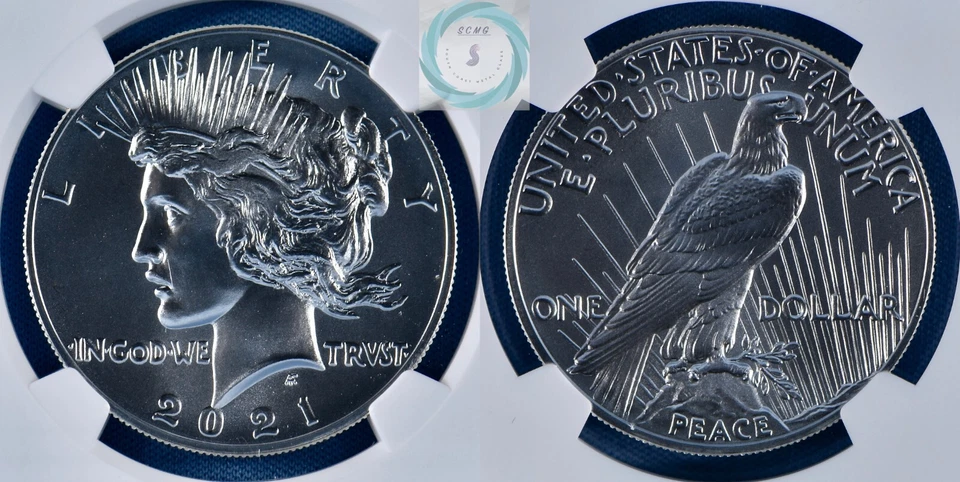 2021 Silver High-Relief Peace Dollar 100th Anniversary NGC MS 70 First Releases - Image 4 of 4