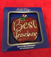 STUDIO DESIGN Regent Square Christmas Ornament Best Teacher 2019 Harvey Lewis