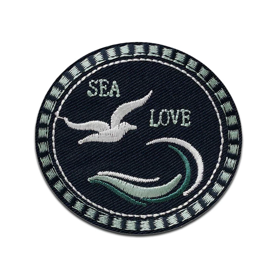 MONO-QUICK GMBH Sea Love - Aufnäher, Bügelbild, Aufbügler, Größe: 5,9 x 6,3 cm