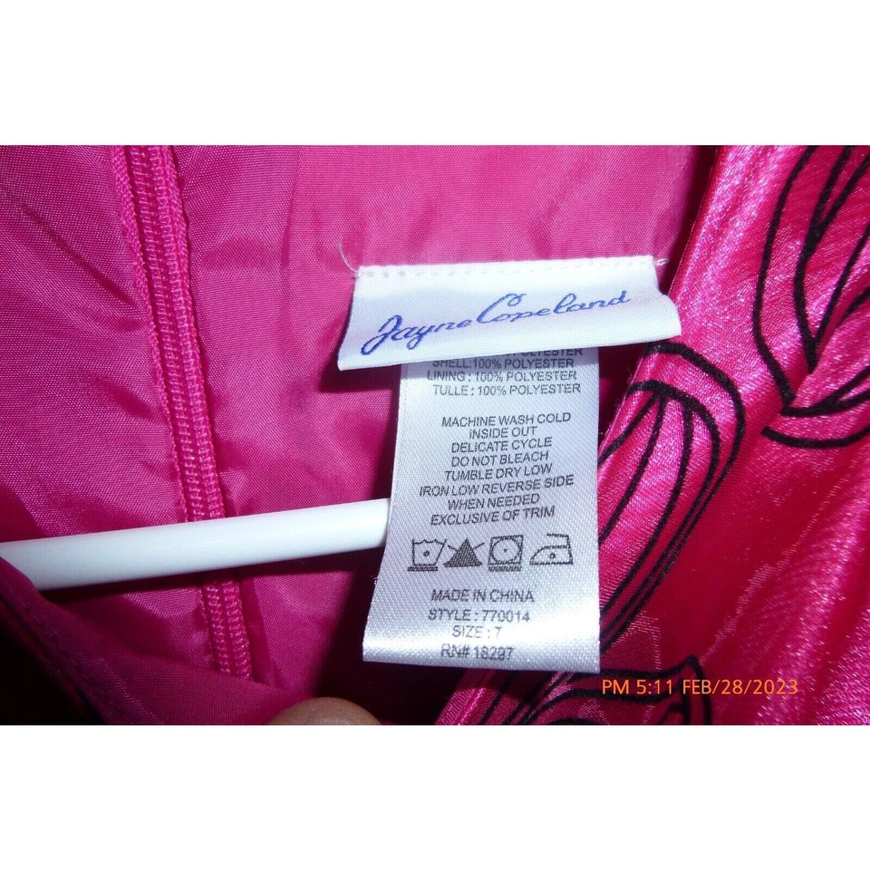 Vestido de fiesta floral rosa Jayne Copeland talla 7 para niñas Foto 3 de 4