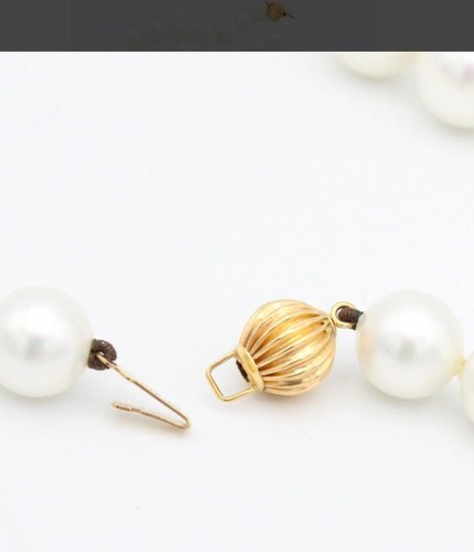 14K Gold Clasp Cultured Pearl Necklace, 16 inch - Picture 2 of 5