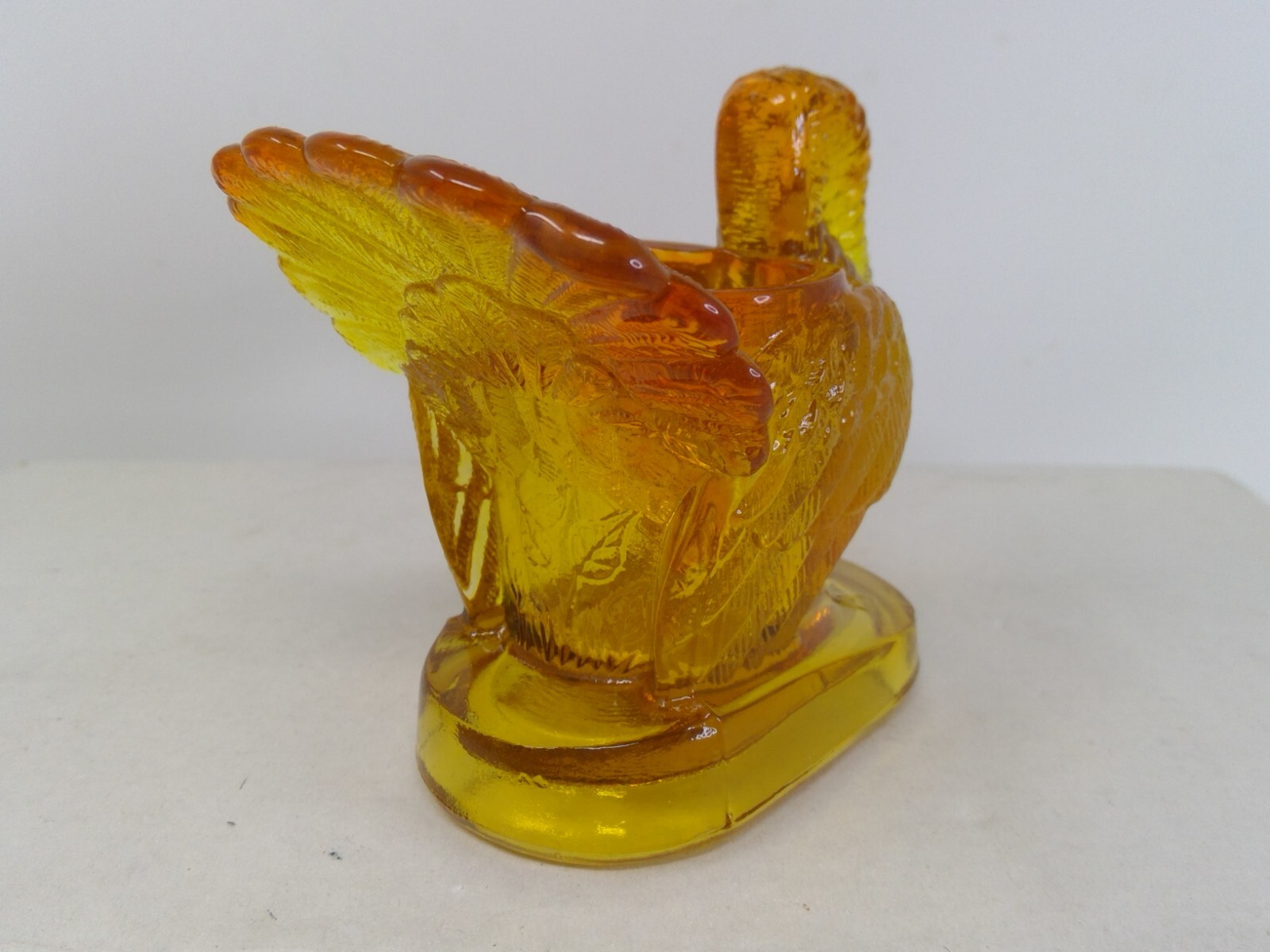 Mosser Amber Glass Small Turkey Toothpick Holder eBay