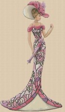 Elegant Lady in Pink Dress Full Length Cross Stitch CHART No. 1-157 GM2