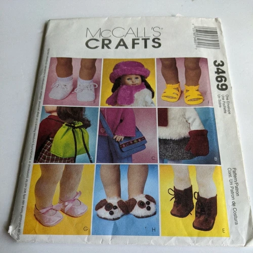 2001 MCCALL'S Pattern Crafts 3469 18" Doll Accessories UNCUT
