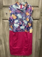 Unique Vintage Smak Parlour Fancy  House And Flowers 60s Mini Dress NWTS 1X plus